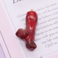 Red coral irregular pendant DIY jewelry accessories natural style stone pendant charm 1pc - Bamboo Shape (023)