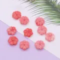 Roze hars gesneden bloem kralen doe het zelf sieraden accessoires variant kleur stijl item - Zesbladerige Bloem Stijl (021) / 5 stuks/verpakking (12mm)