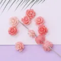 Roze hars roos bloem losse kraaltjes voor DIY sieraden maken, mooie ambachtelijke accessoires. - Rozenbloem Stijl (022) / 5 Stuks/Verpakking (8mm)