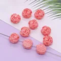 Roze hars roos gesneden losse kralen recht gat DIY sieraden accessoires voor handgemaakte ambachten - Pioenroos Stijl (027) / 5 Stuks/Verpakking (11x12mm)