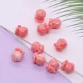 Roze hars roos bloem losse kralen diy sieraden maken accessoires direct gat handwerkartik - Magnolia Stijl (031) / 5 Stuks/Verpakking (7x9mm)