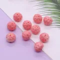 Roze hars gestructureerde losse kralen DIY sieraden accessoires direct gat ronde bol - Aardbei Stijl (033) / 5 Stuks/Verpakking (11mm)