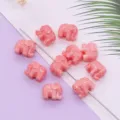 Roze hars olifant kralen, schattige dierlijke bedels voor DIY sieraden maken en knutselen. - Kleine Olifantsvorm Stijl (036) / 5 Stuks/Verpakking (10x12mm)
