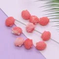 Roze hars schelp kralen losse kralen recht gat DIY sieraden accessoires voor armbanden - Kleine Sint-jakobsschelp Stijl (042) / 5 Stuks/Verpakking (9x12mm)
