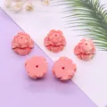 Roze hars snijwerk bloem kralen DIY sieraden accessoires charmante losse kralen. - Lotusbasis Stijl (055) / 5 Stuks (20mm) / Roze