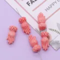 Roze hars met de hand gesneden losse kralen DIY sieraden maken accessoires set - Boeddha Hand Stijl (001) / 5 Stuks/Verpakking (11x27mm) / Roze