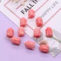 Roze hars Boeddha hoofd kralen, recht gat DIY sieraden accessoires, schattige bedels ambachten. - Boeddha Hoofd Stijl (002) / 5 Stuks/Verpakking (11x14mm) / Roze