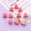 Roze hars luidende boeddha losse kralen direct gat DIY sieraden accessoires maken knutsel - Lachende Boeddha Stijl (004) / 5 Stuks/Verpakking (14x15mm) / Roze