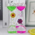 Creatief dubbel hart vloeistof beweging bubbler timer speelgoed bureaudecoratie. - Kleurrijk hart groen en roze