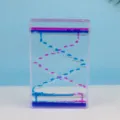 Creatieve vierkante vloeibare zandloper olie druppel sensorisch bureau decoratie kado. - Vierkante vloeistofloper - Blauw & roze