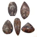 Natürlicher Stein Anhänger Set, verschiedene Formen Kristall Achat DIY Schmuck Zubehör - 014 Rhyolith Set