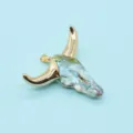 Resin Bull Skull Pendant Electroplated Golden Horns DIY Necklace Jewelry Accessory - Style 9