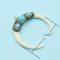 Resin horn shaped pendant with turquoise and rhinestones DIY jewelry accessory 61mm - Style 19