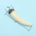 Beige Resin Horn Shaped Pendant Rhinestone DIY Necklace Jewelry Accessory Charm 18mm - Style 14