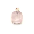 Natural Stone Rectangular Rose Quartz Pendant for DIY Necklace Jewelry Accessories - Pink - 12x19mm / Rose Quartz