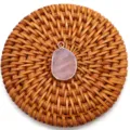 Pendentif irrégulier en cristal rose naturel accessoire de bijoux de collier DIY - Quartz rose