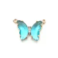 Blauer Kristall Schmetterling Verbinder Anhänger DIY Schmuck Zubehör für Halskette Armband. - 11x24mm / Blauer Stil (Nr. 1)