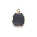 Black Natural Stone Gold Plated Pendant DIY Necklace Jewelry Craft Accessory Item Variant - 12x19mm / Black Agate