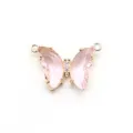 Rosa Kristall Schmetterling Verbinder Anhänger für DIY handgemachte Schmuck Zubehör - 11x24mm / Rosa Stil (Nr. 3)