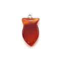 Natural Red Agate Fish Pendant Gemstone Charm DIY Necklace Jewelry Accessory For Handmade - 13x23mm / No. 3 (Red Brown Striped)