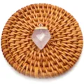 Natural rose quartz pentagon faceted pendant DIY jewelry necklace accessory charm. - 1 Piece / Rose Quartz