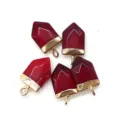 Ciondolo in pietra a scudo rosso accessorio per collana DIY variante stile parti. - N. 2