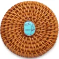 Pendentif charm en pierre de turquoise naturelle en forme de cajou pour collier bijoux DIY - Turquoise Bleue