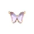Lavendel Kristall Schmetterling Verbinder, vergoldeter Schmuck DIY Anhänger Zubehör. - 11x24mm / Hellvioletter Stil (5)