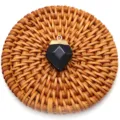 Black Faceted Geometric Pendant DIY Necklace Charm Metal Top Jewelry Accessories - 1 Piece / Black Agate