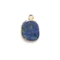 Natural stone pendant lapis lazuli gold plated oval jewelry DIY charm necklace accessory - 12x19mm / Lapis Lazuli