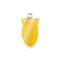 Natural yellow striped agate fish pendant charm for DIY gemstone necklace jewelry making - 13x23mm / No. 5 (Yellow Striped)