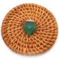 Green Faceted Pentagon Stone Pendant DIY Necklace Jewelry Accessory Charm for Crafting - 1 Piece / Green Aventurine