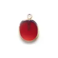 Red gemstone metal pendant charm DIY necklace jewelry accessories for women daily fashion style - 12x19mm / Size 7