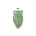 Green fish-shaped agate pendant DIY necklace accessory charm gemstone jewelry piece - 13x23mm / No. 6 (Green Striped)