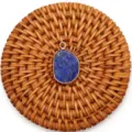 Pendentif en lapis lazuli naturel en forme de cajou pour collier DIY accessoire chic. - Lapis-lazuli