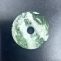 Naturstein gruen weiss runder Donut Anhaenger Friedensschnalle DIY Schmuck Zubehoer - 30mm / Grün gefleckter Stein