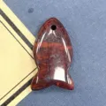 Natuursteen vis hanger gepolijst edelsteen kristal agaat DIY sieraden accessoire stuk - 11x21mm / Rode Unakiet