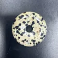 Naturstein Donut Anhänger, gefleckter Jaspis runder Kreis DIY Schmuck Zubehör Komponente. - 30mm / Dalmatinerjaspis