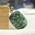 Naturstein rechteckiger Türkis Anhänger grün Edelstein DIY Halskette Schmuck Zubehör - Rechteckiger facettierter Stil / 15x20mm / Grüner Punktstein
