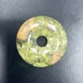 Natürlicher Stein Donut Anhänger grüner Kristall Achat Sicherheitschnalle DIY Variante - 30mm / Unakit