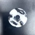 Natürlicher Stein Donut Anhänger schwarz weiß Marmor Ring Kristall DIY Schmuck Zubehör - 30mm / Zebrastein