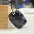 Naturstein rechteckig facettiert Edelstein Anhänger für DIY Halskette Schmuck Zubehör - Larvikit