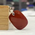Facettierter roter Naturstein rechteckiger Anhänger DIY Halskette Schmuck Zubehör - Roter Jaspis