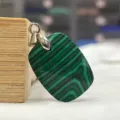 Natürlicher Malachit rechteckiger Edelstein Anhänger facettierter Kristall DIY Halskette - Malachit