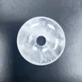 Natürlicher klarer Quarz Kristall Donut Ring Anhänger DIY Schmuck Zubehör glatt poliert. - 30mm / Weiß Kristall