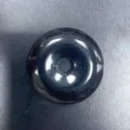 Natürlicher Stein runder Donut Anhänger Sicherheitschnalle Kristall Achat Schmuck Zubehör - 30mm / Obsidian