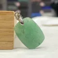 Natürlicher grüner Stein rechteckiger Anhänger für DIY Halskette Schmuck Zubehör - Grüner Aventurin