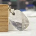 Facettierter klarer Quarz Kristall rechteckiger Anhänger mit Silberöse für DIY Schmuck. - Weiß Kristall