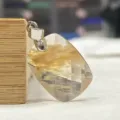 Facettierter natürlicher Kristallstein Anhänger rechteckig DIY Halskette Schmuck Zubehör - Gelber Wassermelonen-Stein