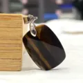 Facettierter rechteckiger Naturstein Kristall Anhänger DIY Halskette Schmuck Zubehör - Tigerauge